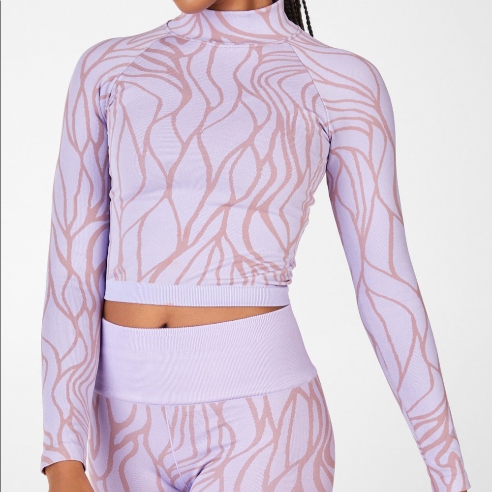 Fabletics Purple Courtney Seamless Long-Sleeve Top